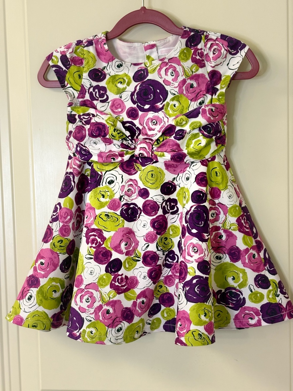 JANIE AND JACK INFANT Purple Floral Dress Cap Sleeve SZ 12-18 Months